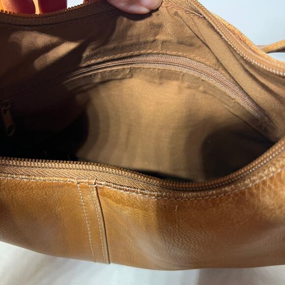 VTG Y2K Stone Mountain Brown Leather Hobo Bag Shoulder Purse Small Grunge 11x8 - Picture 8 of 10